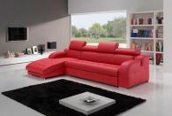 Червен диван с лежанка по поръчка